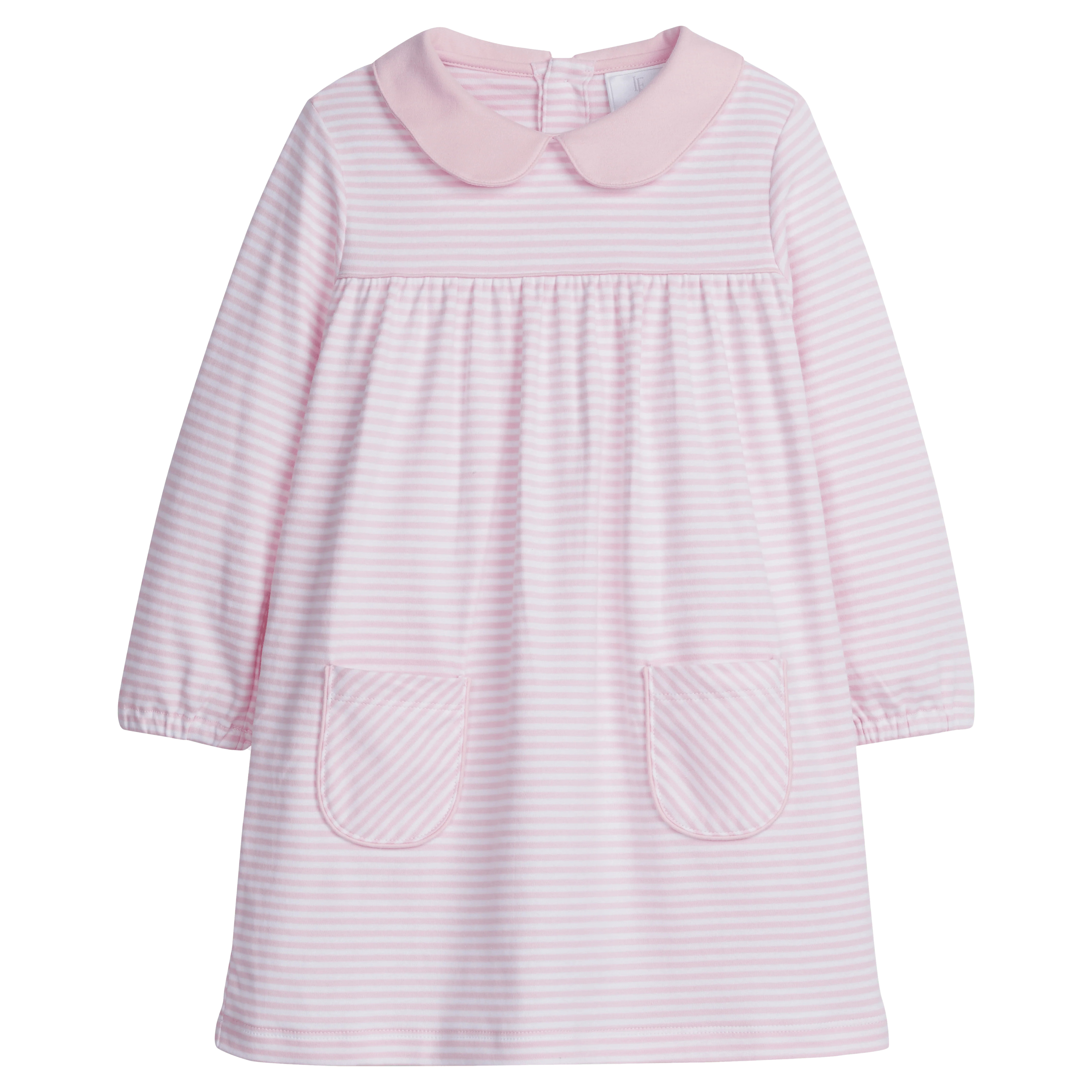 Girl's Evelyn Dress in Light Pink Stripe | Little English | Little English