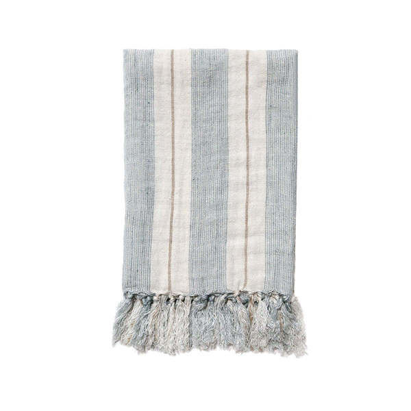 Laguna Ocean /  Natural Linen Throw Blanket | Scout & Nimble