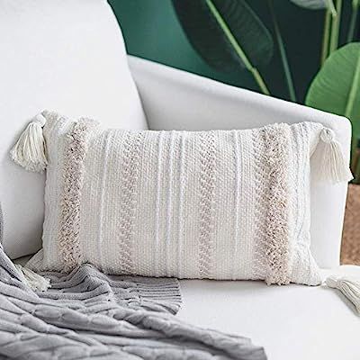 blue page Lumbar Small Decorative Throw Pillow Covers for Couch Sofa Bedroom Living Room, Woven T... | Amazon (US)