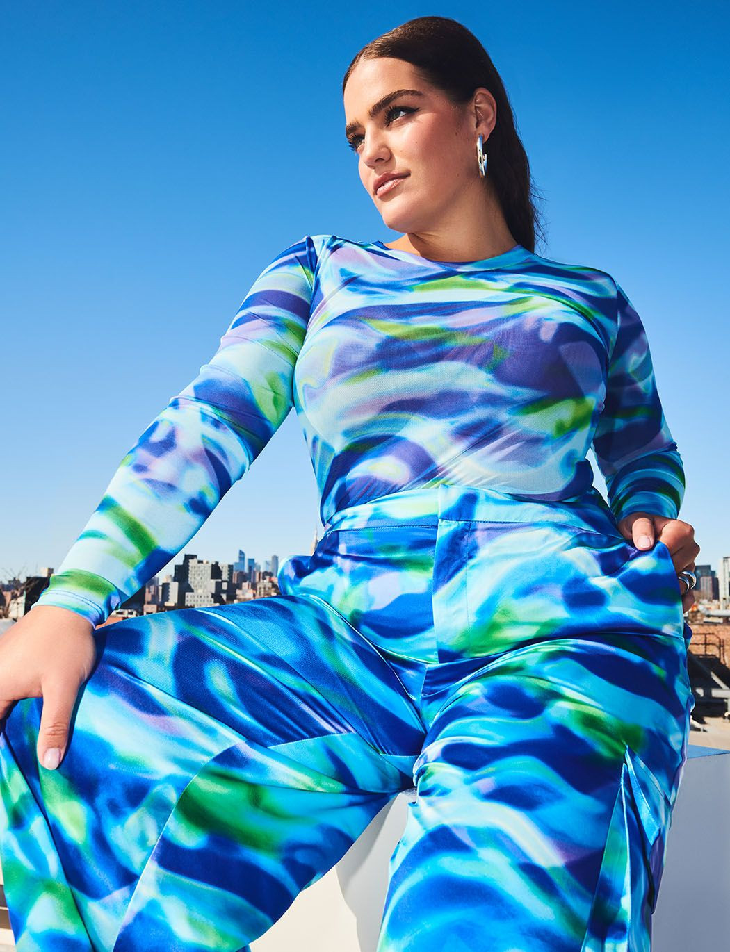 Mesh Crew Neck Top | Eloquii