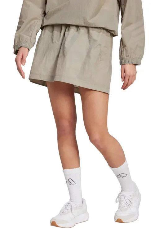 adidas Future Icons 3-Stripes Woven Miniskirt in Putty Beige at Nordstrom, Size Small | Nordstrom