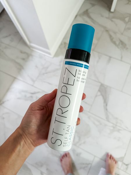 I tried St Tropez self tanner. Here’s what I thought and what I’d recommend after trying it:

Application: Loved the mitt. I’ve never used one before and it made it super easy to apply and mess free. The tanner does dry quickly and I could see it was making some spots that are still there this morning. I do think I can easily smooth them out after a shower and using a washcloth.

Prep is key. Exfoliate everywhere and shave. Put body lotion on ankles, elbows, wrists and knees. This is true for any self tanner so no difference here.

Best part: Non sticky and fast drying. Did not transfer to my clothes or bedding. You can shower within 8 hours. 

Overall impression: Prep is key. The mitt is a game changer. Both were more impactful that the more expensive self tanner. I think you can get the same results with a drug store self tanner if you use the mitt and good prep. 

Linking my favorites here 🫶🏻

