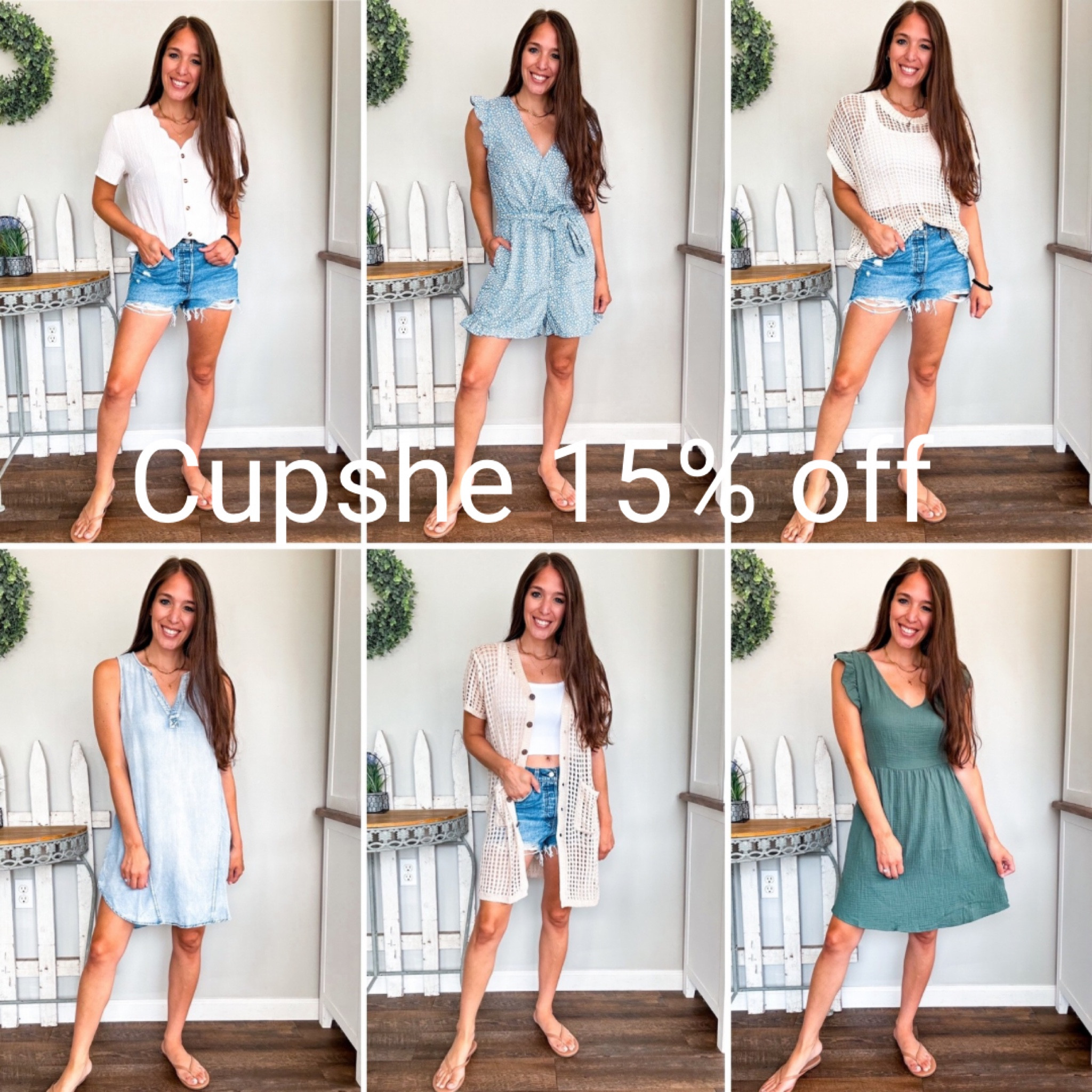 Ahhh loving these summer looks from Cupshe! You can use code: STYLEWITHME15 for 15% off $65+ 
Wearing size small in all. Denim dress XS 
Shorts tts 
Sandals tts 

#LTKFindsUnder100 #LTKStyleTip #LTKFindsUnder50