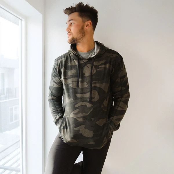 Men's Hoodie, Green Camo | Albion Fit