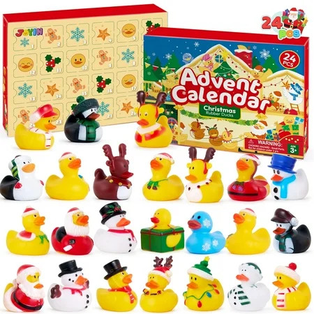 Joyfy 2025 Christmas Advent Calendar Ducks, 24 Days Christmas Countdown Calendar Rubber Ducks, Rubber Ducky Bath Toys for Boys Girls Kids | Walmart (US)