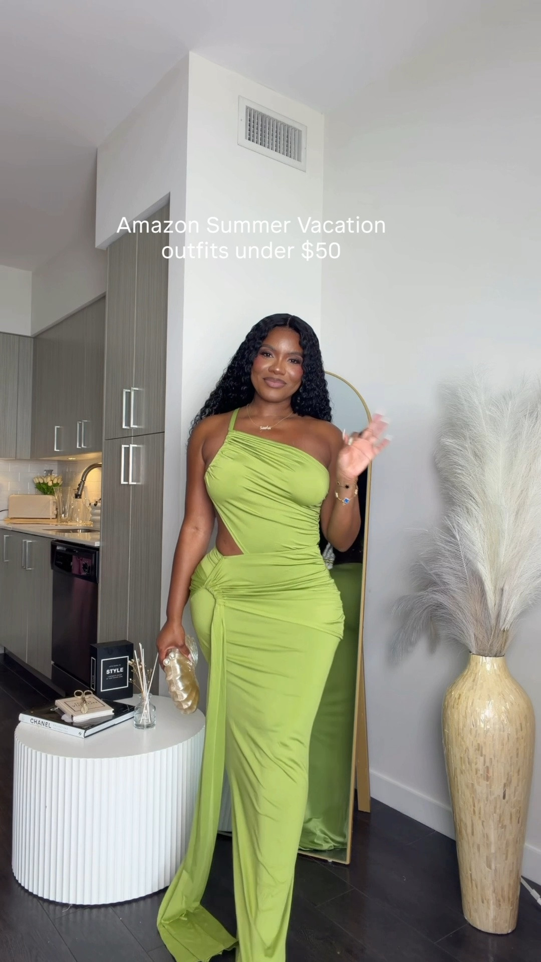 Vacation looks under $50 will always get my attention. 💚 This green dress is flattering, bold, and perfect for dinner, rooftop drinks, or a warm-weather getaway. The gold bag and white heels gave it the prettiest finishing touch.

#AmazonFashion #VacationStyle #AffordableFashion #LTKStyle

#LTKootd #LTKSeasonal