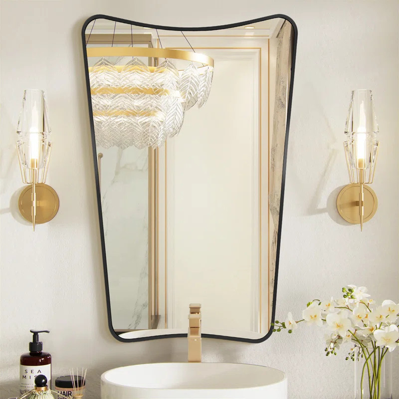Mercer41 Rectangle Scalloped Metal Flat Wall Mirror & Reviews | Wayfair | Wayfair North America