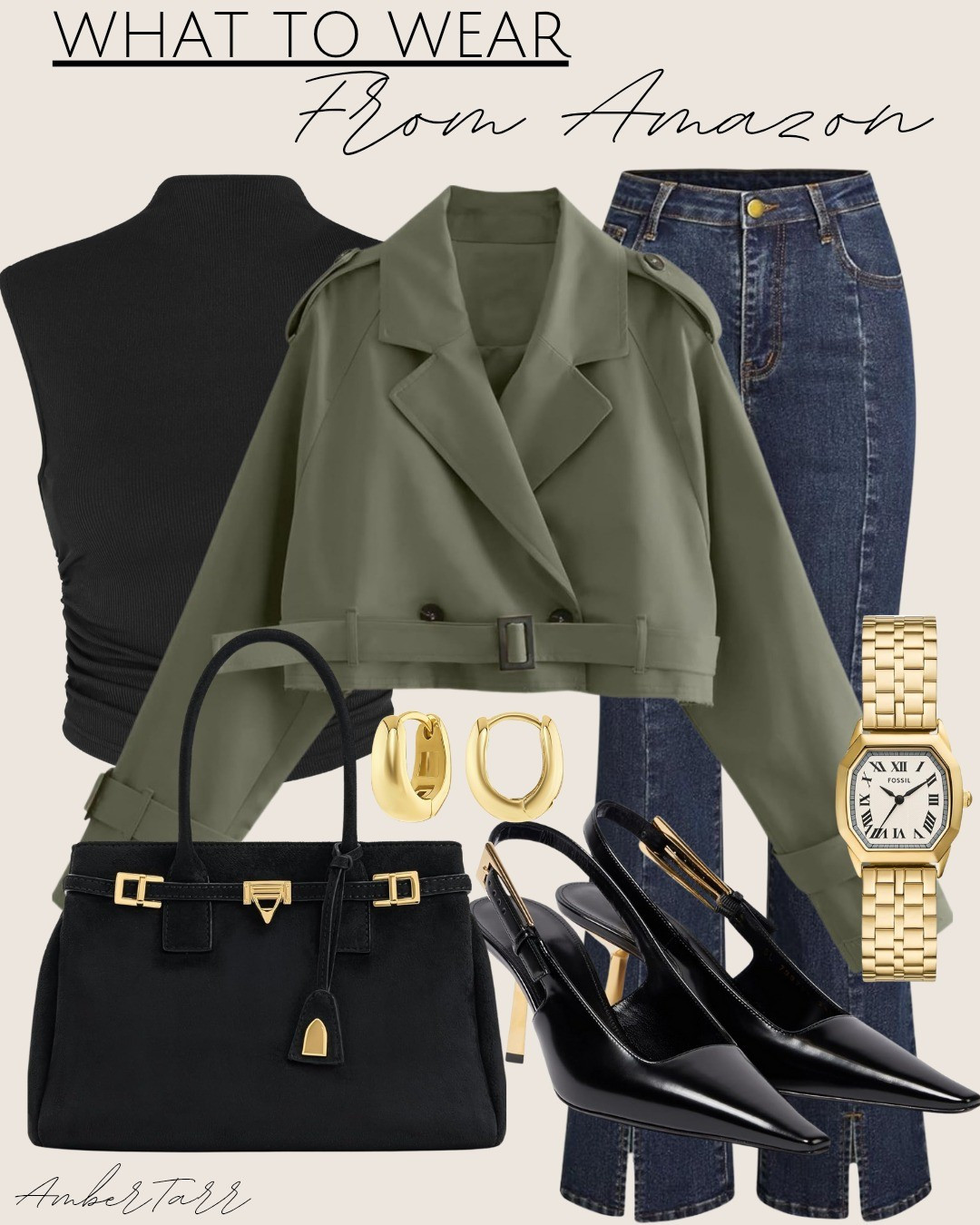 Fall outfit from Amazon. Cropped trench and pumps look 

#LTKFindsUnder100 #LTKFindsUnder50 #LTKTall