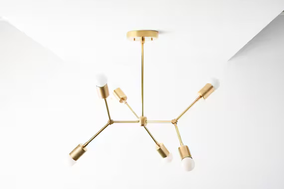 Gold hängendes Licht - Kronleuchter Beleuchtung - Sputnik - Mid Century - Industrie - Modern - H... | Etsy (DACH)