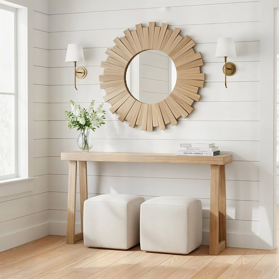 Plank+Beam Solid Wood Console Table, 56 Inch, Sofa Table, Narrow Entryway Table for Hallway, Behi... | Amazon (US)