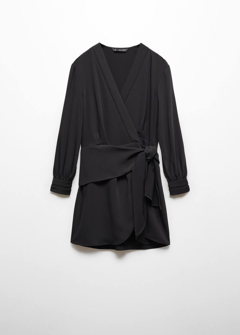 Robe cache-cœur nœud -  Femme | Mango France | MANGO (FR)