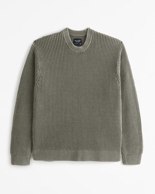 Oversized Waffle Crew Sweater | Abercrombie & Fitch (US)