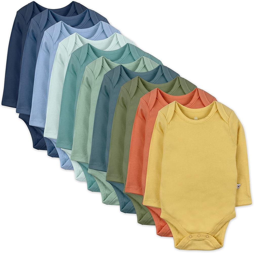 HonestBaby 10-Pack Long Sleeve Bodysuits One-piece 100% Organic Cotton for Infant Baby Boys, Girl... | Amazon (US)