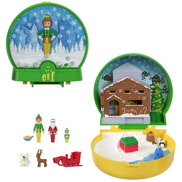 Polly Pocket Micro Buddy & Santa Dolls and Playset, Collaboration Elf Compact with 5 accessories,... | Walmart (US)