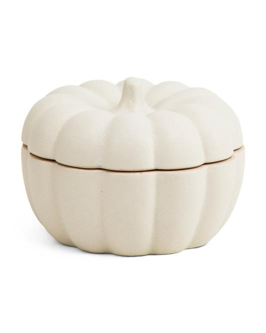 20oz Natural Ceramic Pumpkin Candle | TJ Maxx