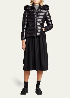Moncler Fulmarus Fur-Trim Hood Chevron Puffer Coat | Bergdorf Goodman