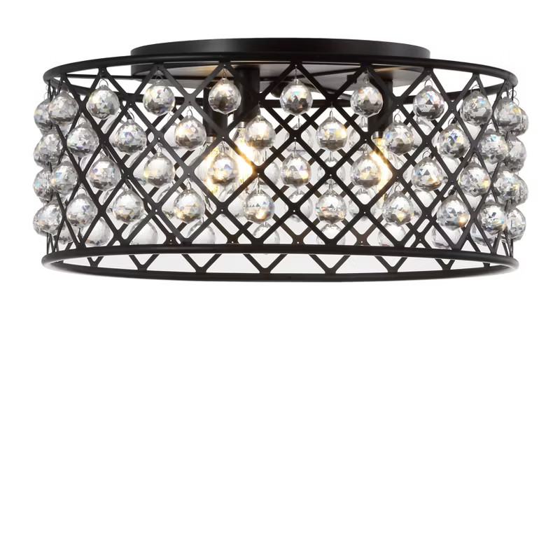 19" Metal Gabrielle Flush Mount Ceiling Light (Includes Energy Efficient Light Bulb) Black - JONA... | Target