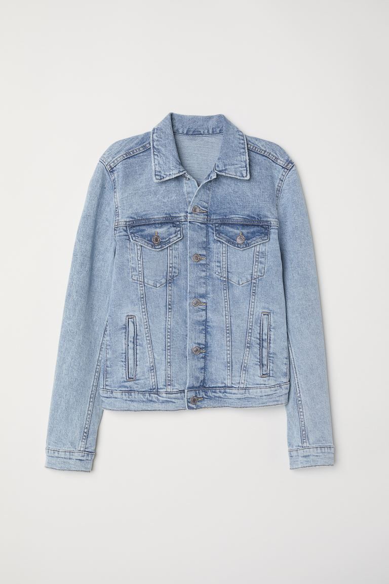 Conscious choiceFitted jacket in washed, stretch denim with buttons down the front, flap chest po... | H&M (UK, MY, IN, SG, PH, TW, HK)