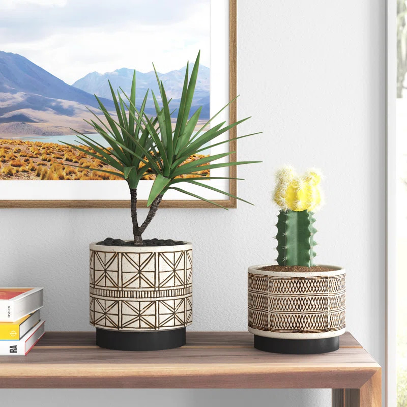 Tristin 2-Piece Stoneware Pot Planter Set | Wayfair North America