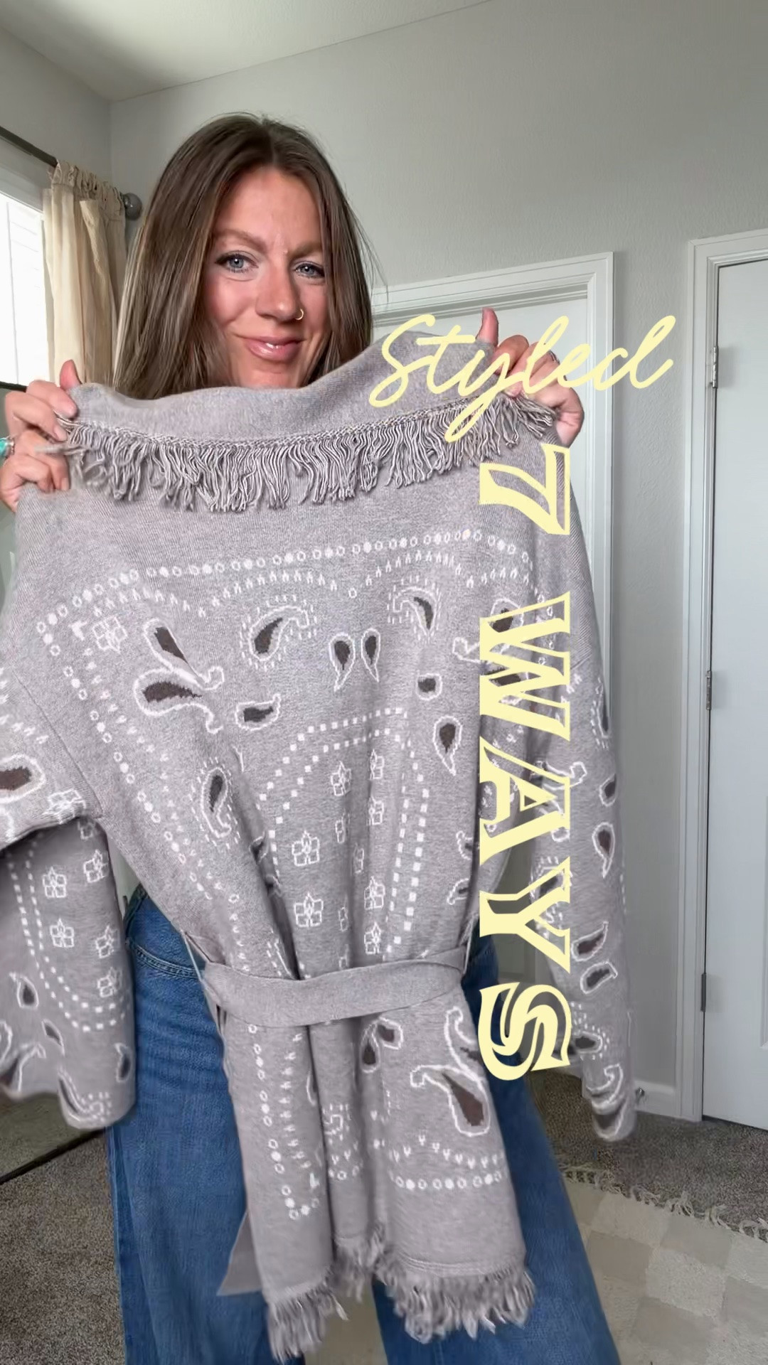Paisly print cardigan for tall girls! Wearing a m/l, comes in 3 colors, and is 30% off with code: YOURS

•tees/tanks are all a large
•all boots/shoes are size 11
•medium tall denim barrel jeans
•31 tall slim straight jeans 
•30 denim skirt
•30 tall black denim jeans
•large 34” track pants
•30 tall wide leg jeans
• large black mini skirt

#LTKTall #LTKOver40 #LTKSaleAlert