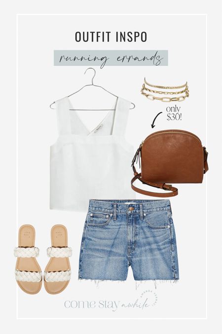 Summer afternoon in the city outfit inspo for running errands and drinks with friends! Linen top perfect denim shorts casual sandals #targetfind #madewellfashion

#LTKstyletip #LTKunder50 #LTKFind