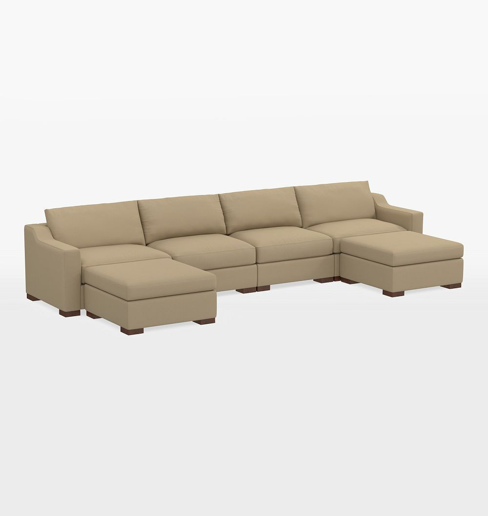 Sublimity Studio 6-Piece Double Ottoman Sectional Sofa, Gent Birch | Rejuvenation