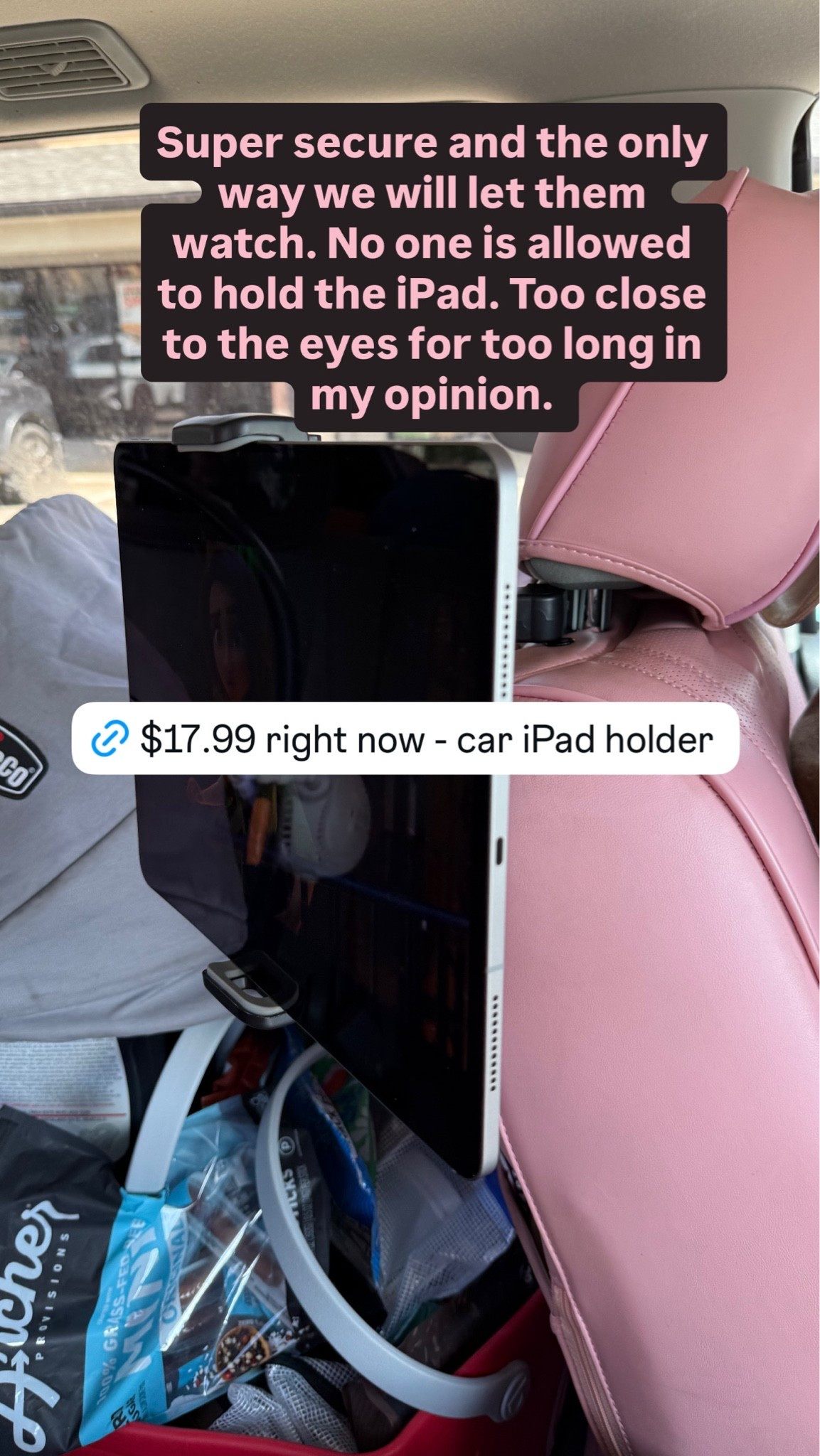 Pink seat covers and the best iPad car holder