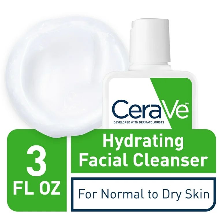 CeraVe Hydrating Cream-to-Foam Facial Cleanser with Hyaluronic Acid for Normal to Dry Skin, 3 fl ... | Walmart (US)