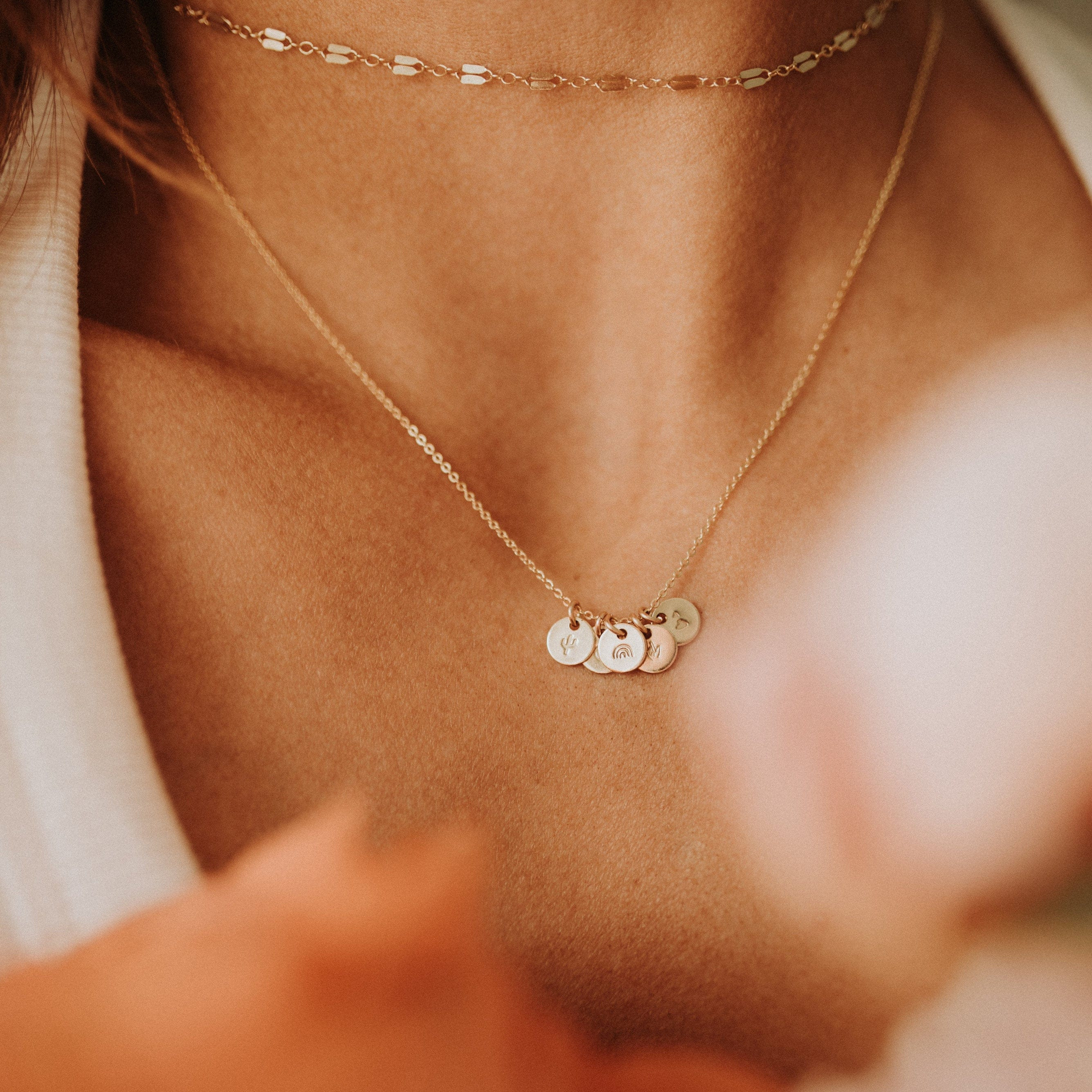 Made By Mary Evie Charm Stacker Disc Necklace | Custom, Handstamped | Made by Mary (US)