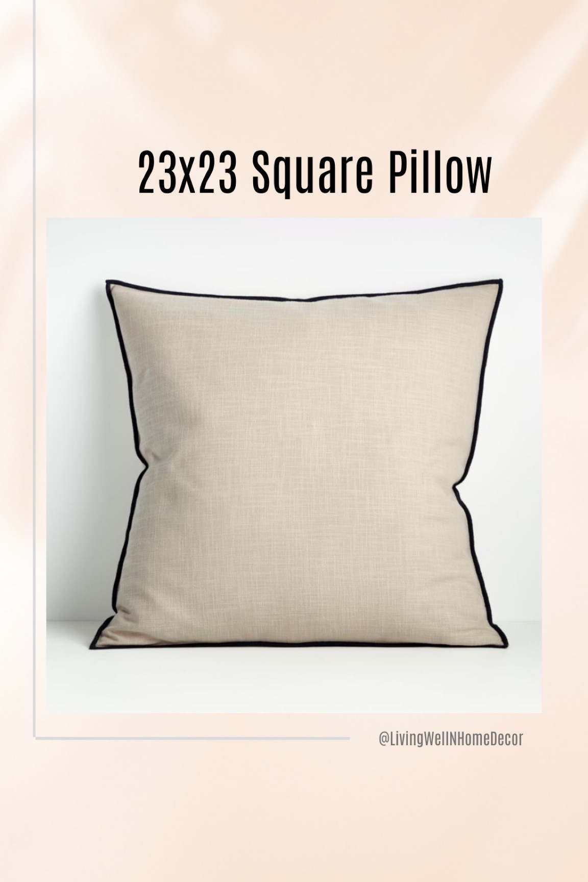Crate and Barrel Organic 23”!pillow with insert in color: Moonbeam. 