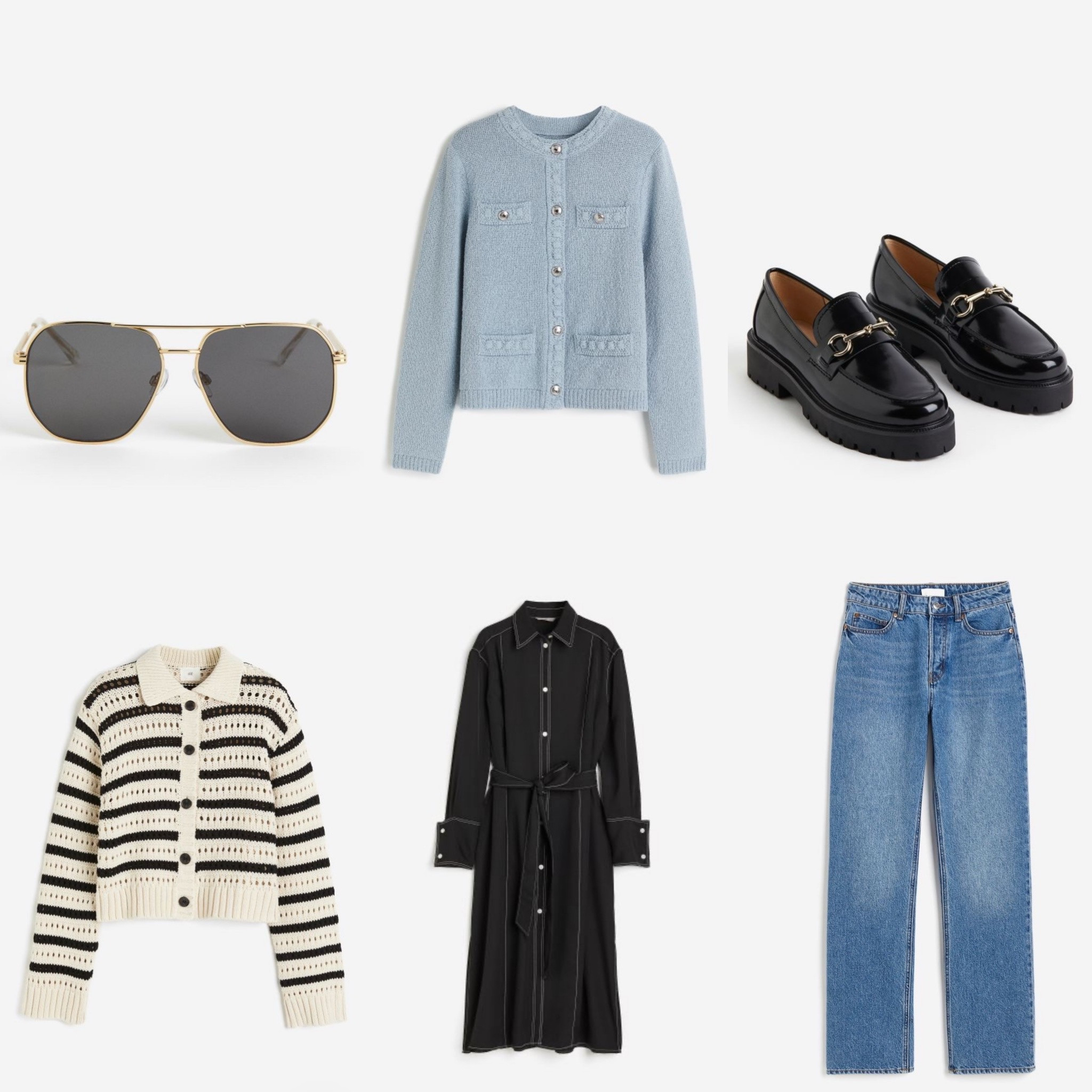H&M NEW ARrivals  Top picks
Cardigan
Blue
Striped
Spring
Winter
Platform
Loafers
Black
Aviator 
Sunglasses 
Affordable 
Belted long sleeve dresss

#LTKstyletip #LTKfindsunder50 #LTKshoecrush