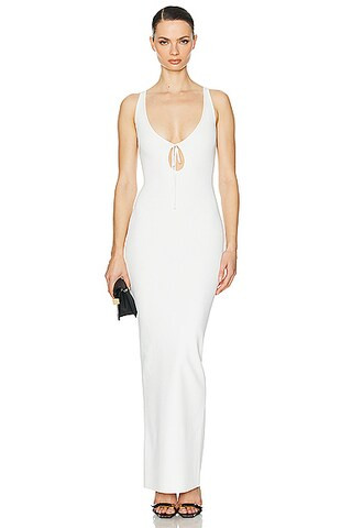 Helsa Teva Knit Dress in White | FWRD | FWRD 
