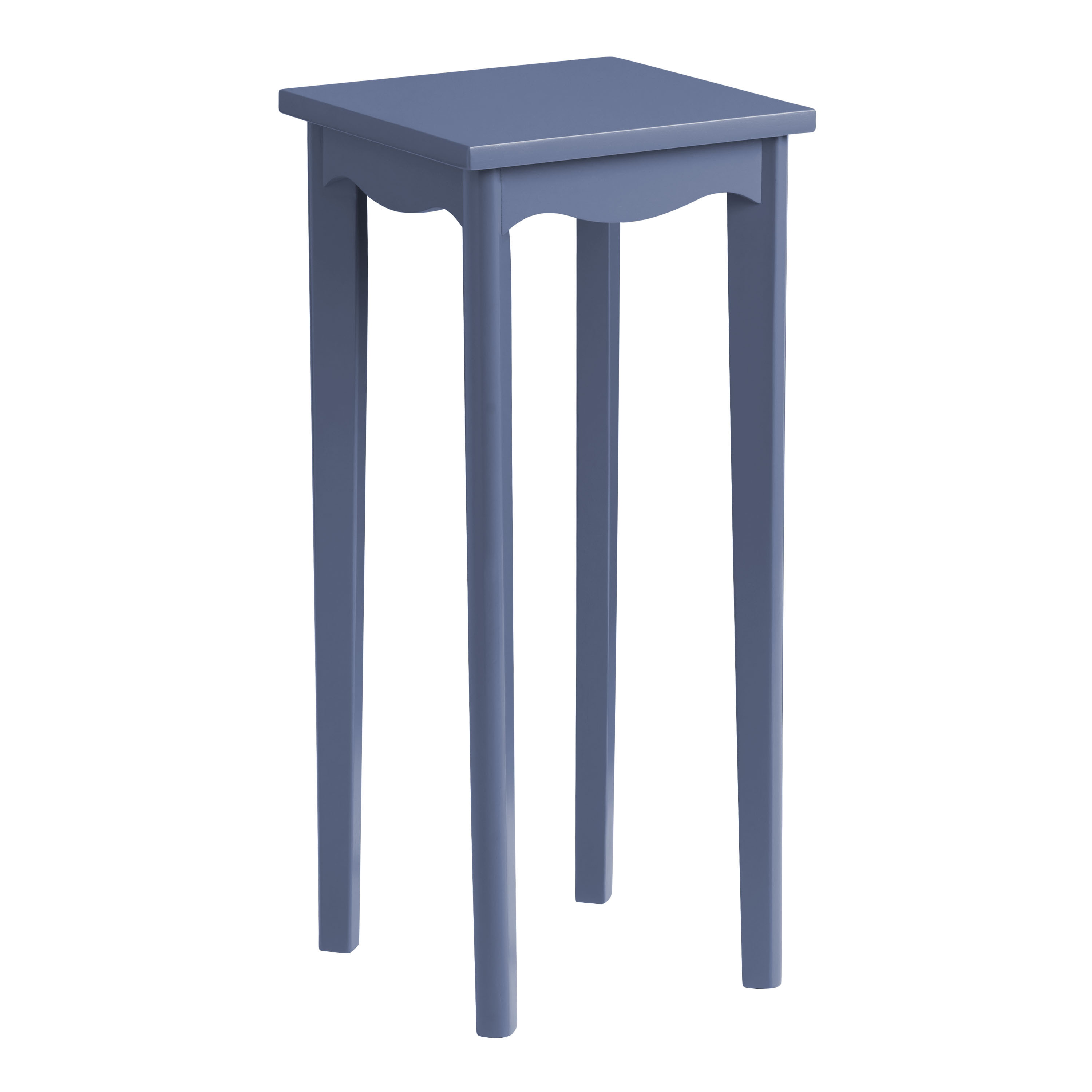 Emilia Moonlight Blue Wood Scalloped End Table | World Market