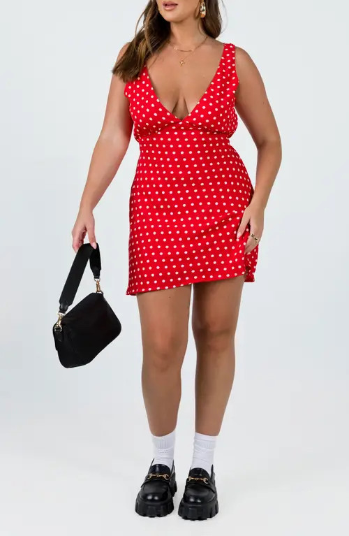 Princess Polly Nellie Dot Sleeveless Minidress in Red Polka Dot at Nordstrom, Size 10 | Nordstrom