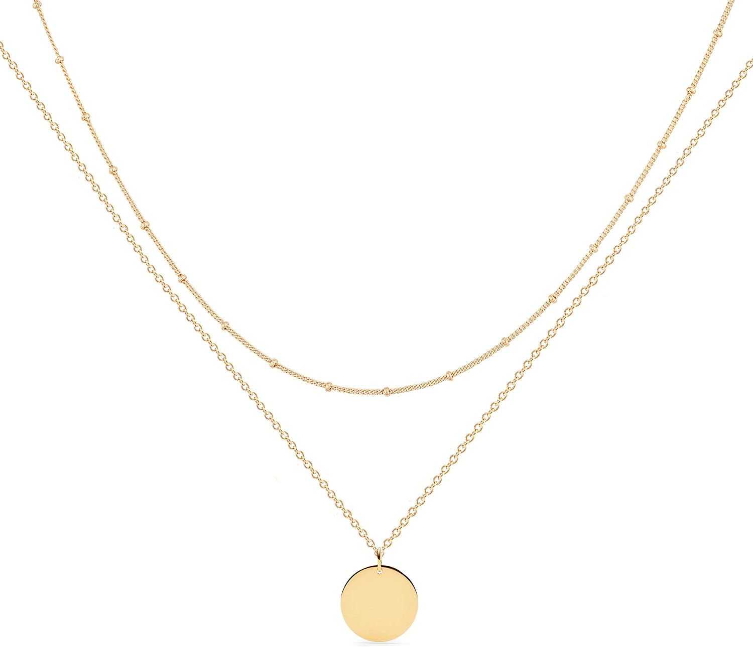 MEVECCO Layered Heart Necklace Pendant Handmade 18k Gold Plated Dainty Gold Choker Arrow Bar Laye... | Amazon (US)