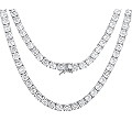 MDFUN Tennis Necklace 18K White Gold Plated | 5.0-6.0mm Round Cubic Zirconia Cut Faux Diamond Ten... | Amazon (US)