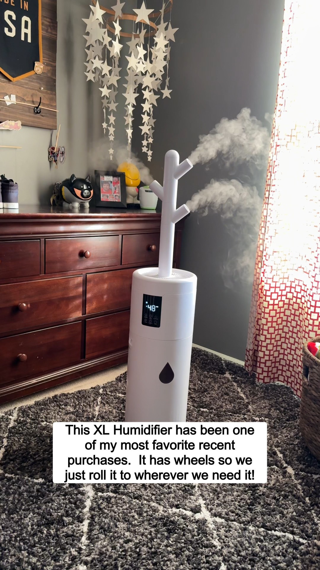 The best humidifier EVER!  It has wheels and you can roll it all over the place!  

#LTKmomlife #LTKdayinmylife #LTKHome