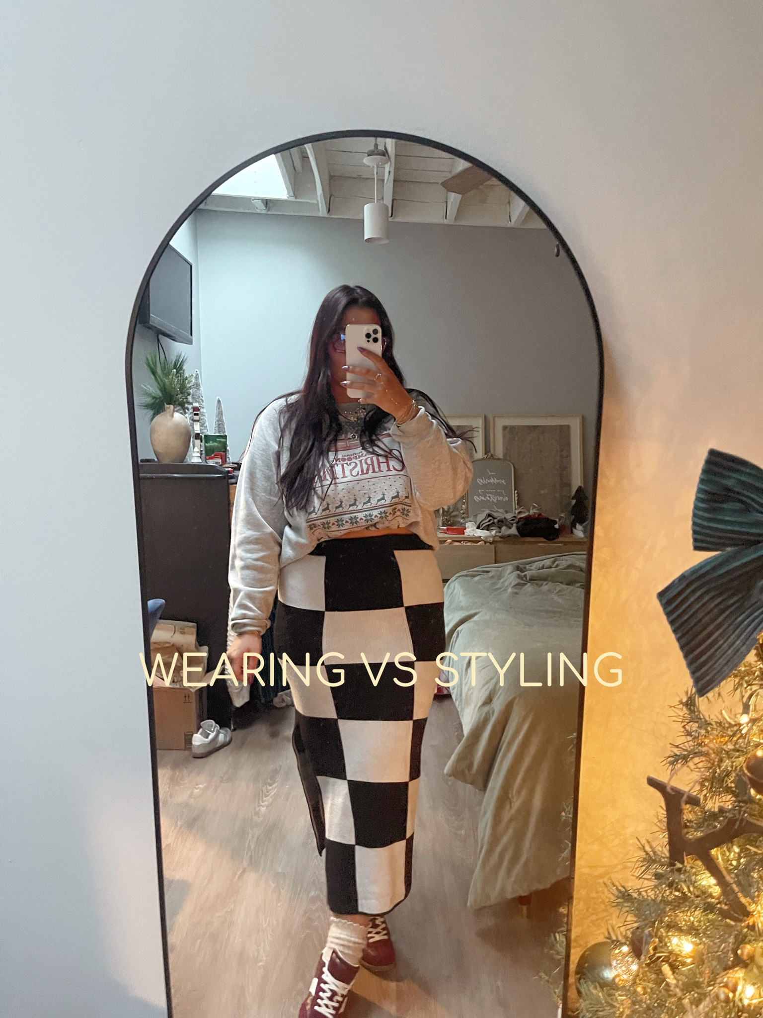 Large in skirt 
Xl in sweatshirt 

#LTKStyleTip #LTKMidsize #LTKSaleAlert