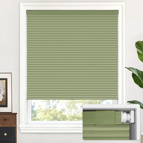 LazBlinds Cordless Cellular Shades, No Tools No Drill Blackout Honeycomb Shades Pleated Blinds fo... | Amazon (US)