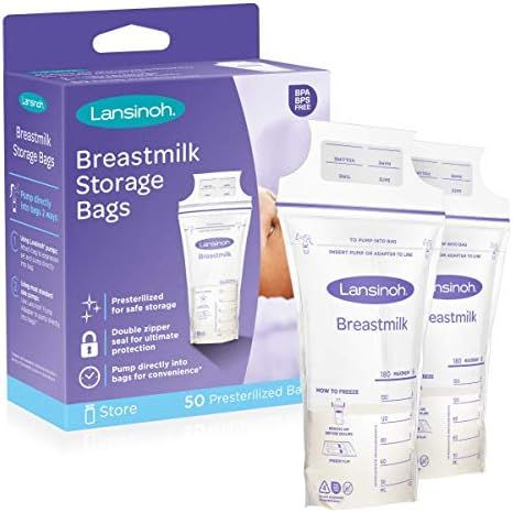 Lansinoh Breastmilk Storage Bags, 50 Count, 6 Ounce Milk Storage Bags | Amazon (US)