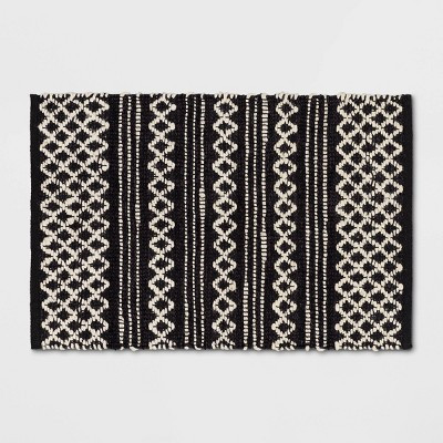 2'x3' Handloom Mixed Fibre Rug Black/White - Threshold™ | Target