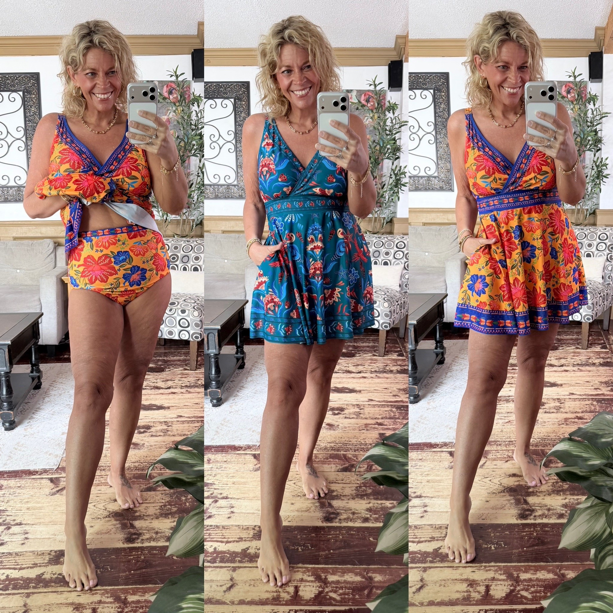 Swimdress with separate bottoms for easy bathroom use- wearing size 12.

#LTKOver40 #LTKMidsize #LTKSwim