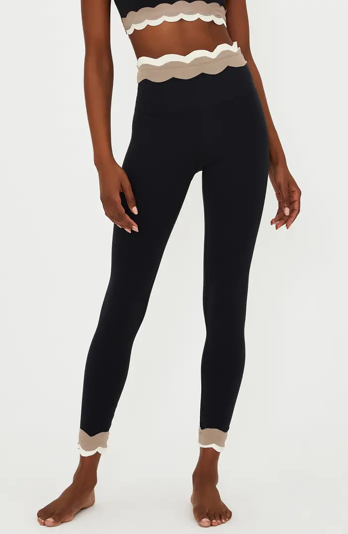 Stacy Scallop Colorblock Rib Leggings | Nordstrom
