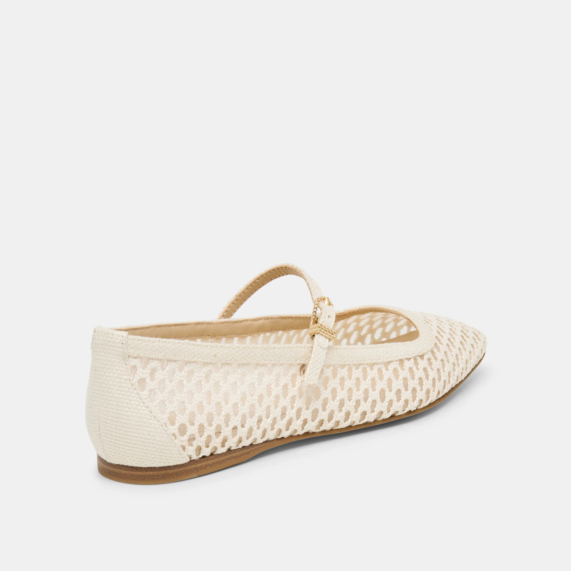 Reyes Ballet Flats White Woven Raffia | DolceVita.com