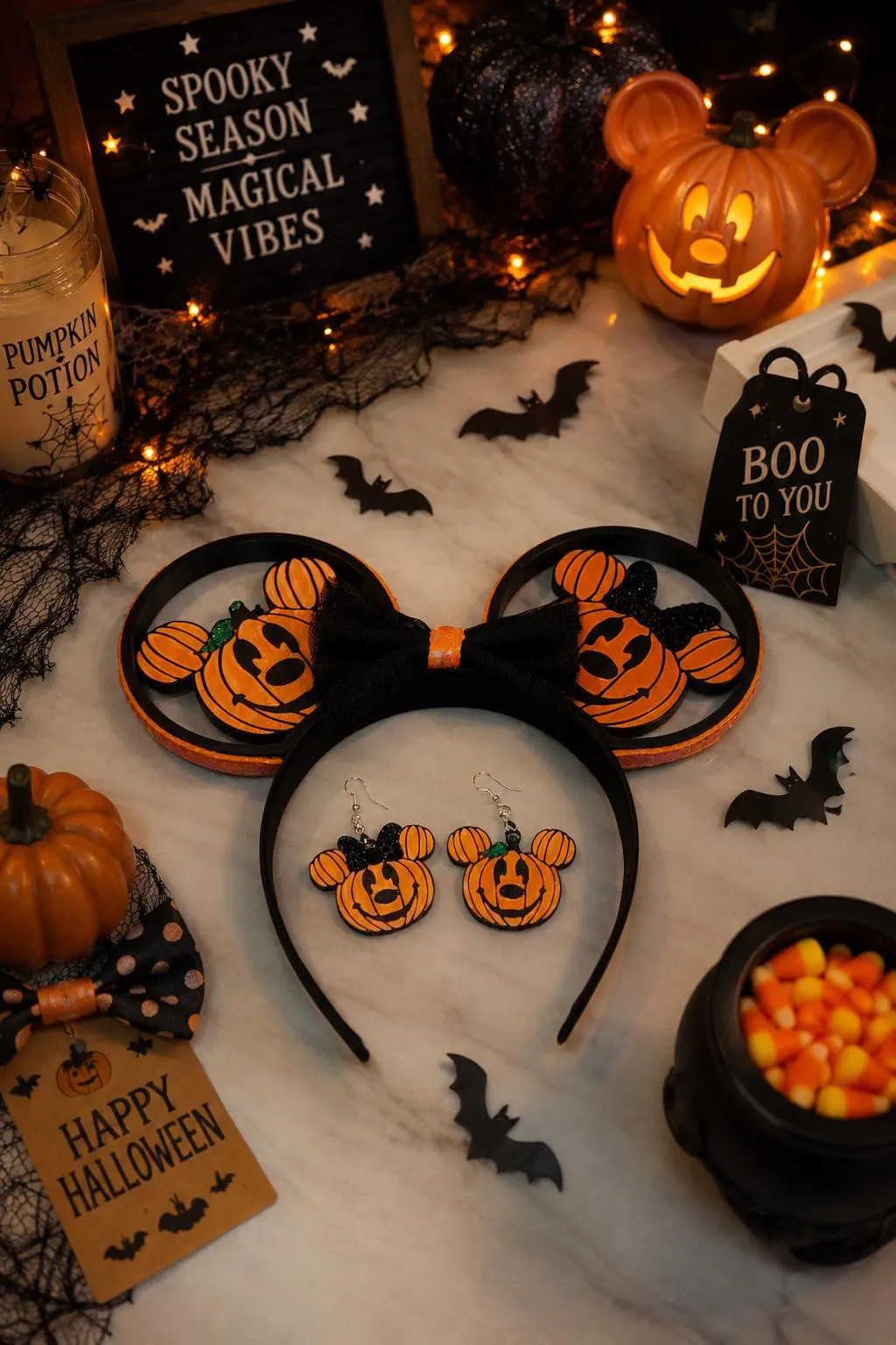 New and improved double sided Pumpkin Patch Magic Ears & Earrings Set | Etsy (Global)