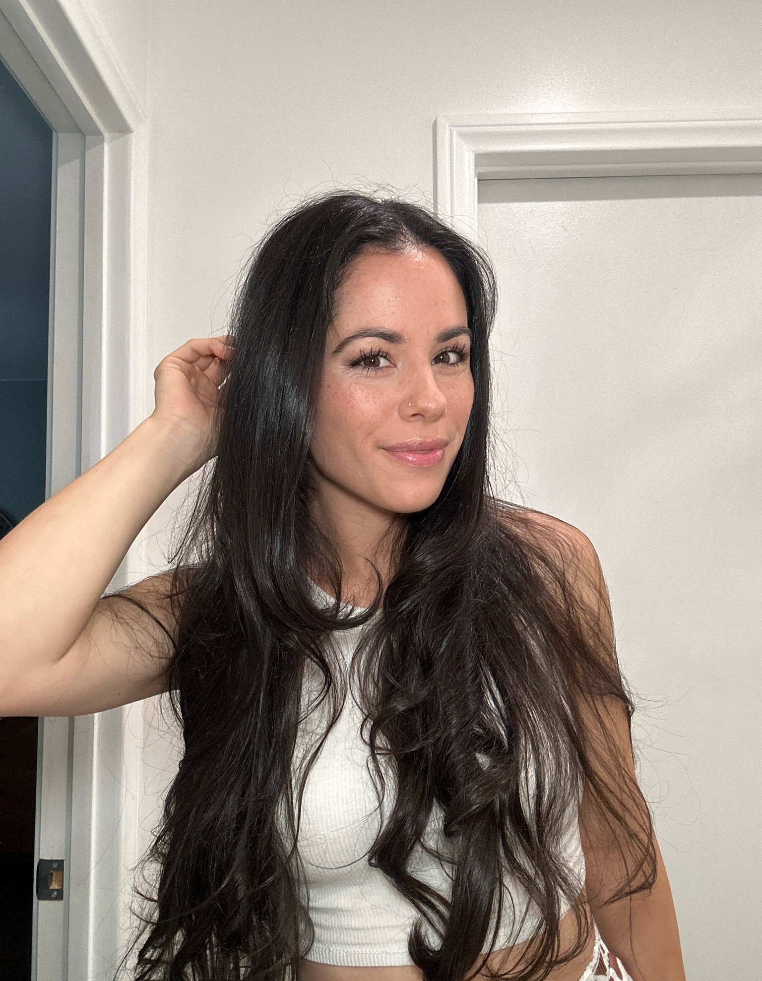 #Ad Make-Up in 8 mins!! Details below: 🫶🏼

Foundation: Estée Lauder Sheer Long Wear Make Up in 3W1 
Under Eyes: L’Oreal Lumi Glotion 
Eyeliner: L’Oreal Infallible Pro-Last Longwear Eye Pencil in Brown
Ilia Blush Stick: in Dear Ruby
Mascara: L’Oreal Telescopic 
Concealer: Mary Kay Perfecting Concealer in Deep Ivory

#LTKbeauty #LTKunder100 #LTKFind