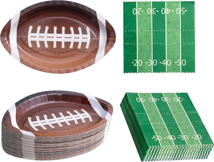 Winoo Design 48PCS Football Plates and Npakins Party Supplies - Serves 24 - Football Decorations ... | Amazon (US)