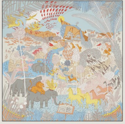 Brand New HERMES Le Carnaval Des Animaux Silk Scarf Twill 90 Scarf  | eBay | eBay US