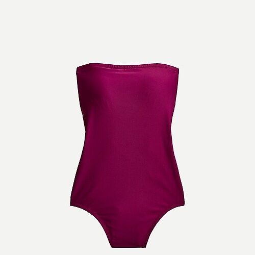 Cross-back bandeau one-piece swimsuit | J.Crew US