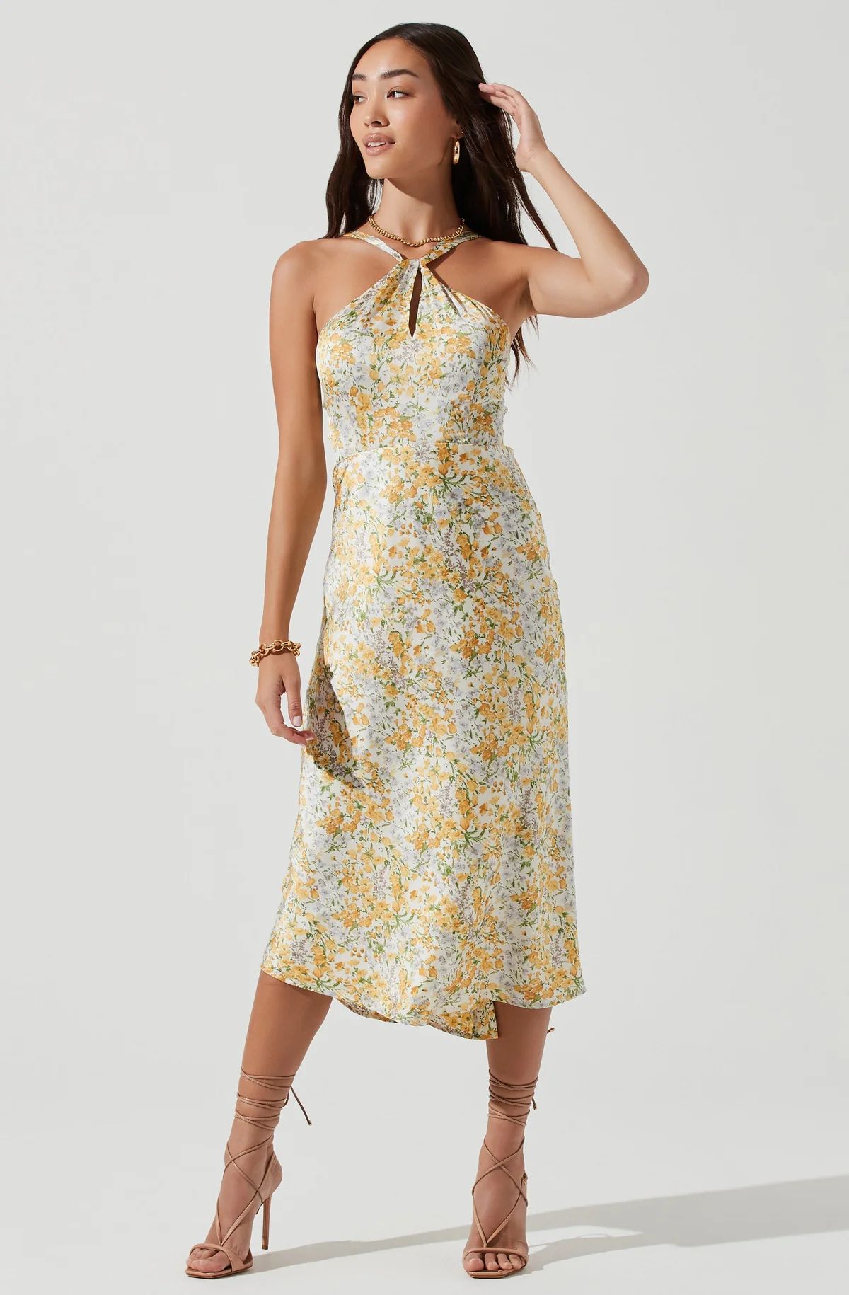 Sandrine Floral Halter Midi Dress | ASTR The Label (US)